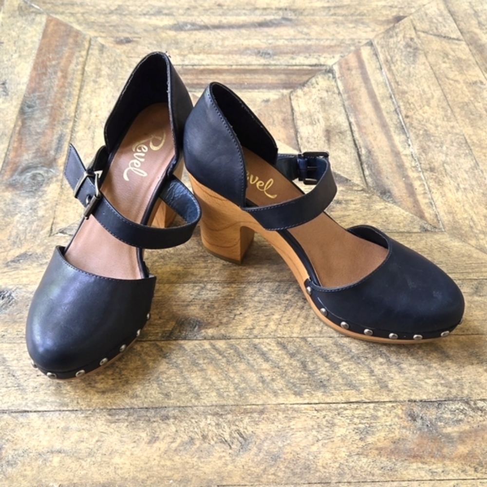 Revel Studded Platform Mule/Clog Block Heeled Sho… - image 1